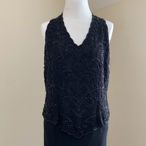 JKARA bead Chiffon Dress (LISTED TO SELL offers are Welcome!!!)